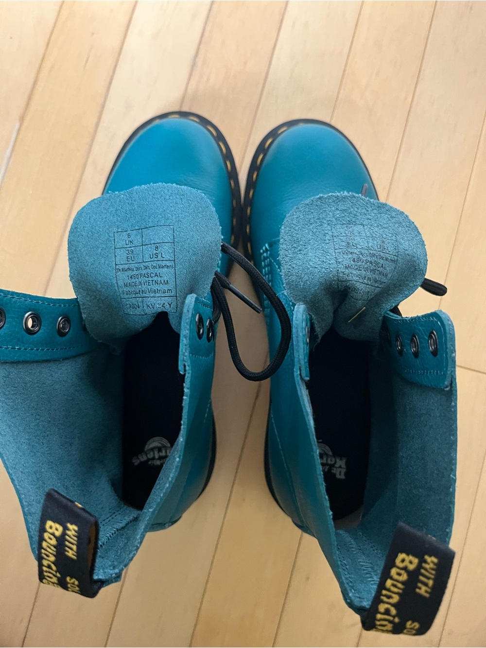 Dr. Martens Teal 1460 Combat Boots - Picture 6 of 7